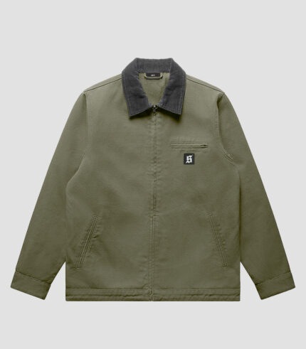 Green heavy workwear jacket work chore jacket