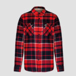 Set Sherpa Lined Flannel Overshirt - Red